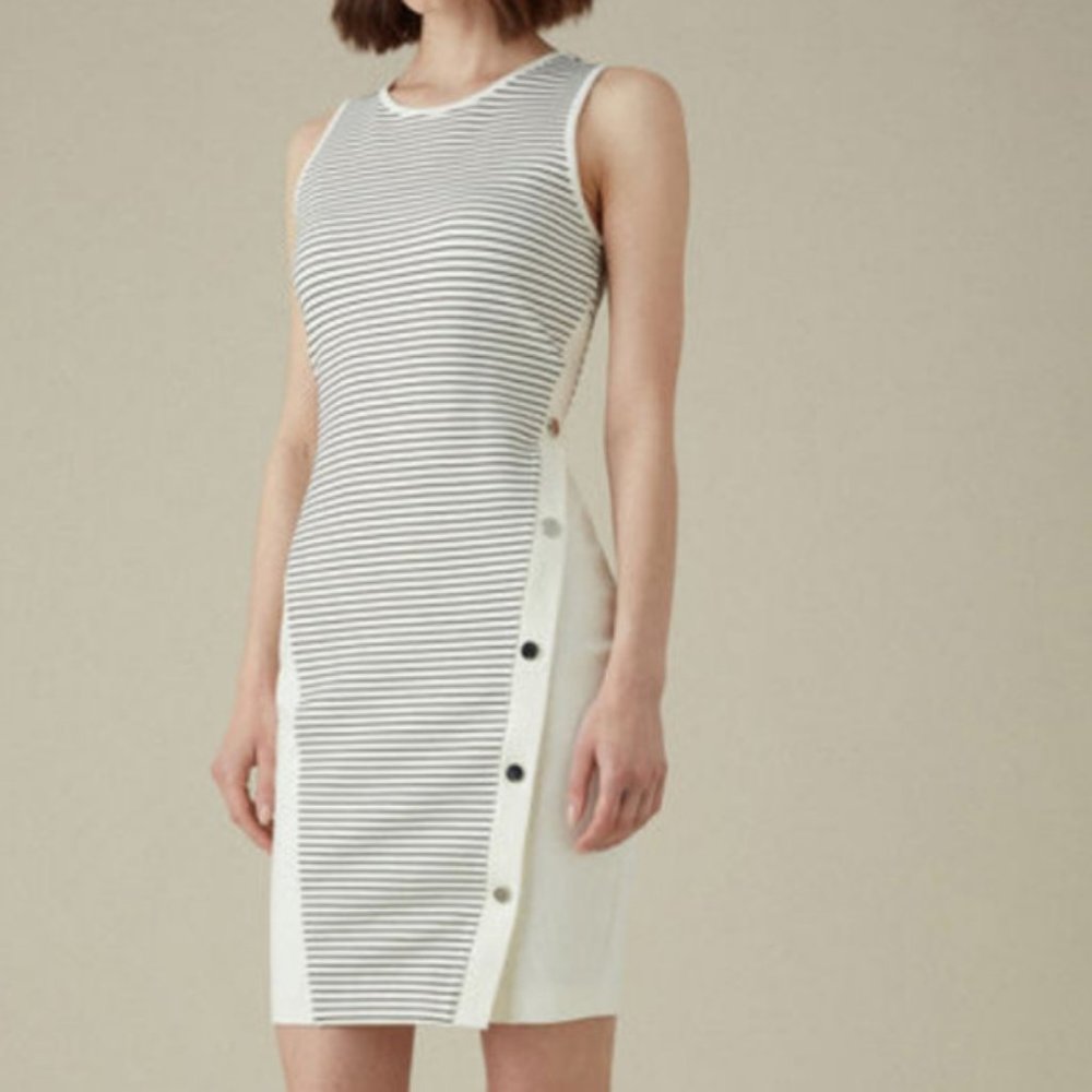 Karen Millen Striped Bodycon Dress - Size 10